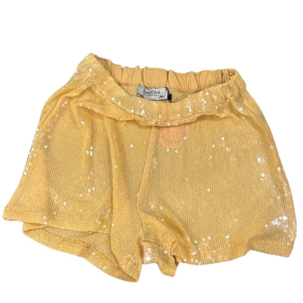 Free People Gold Sequin High Waist Shorts